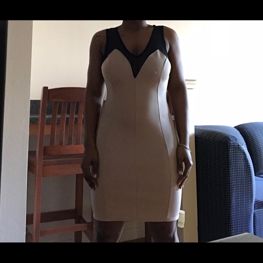 Khaki knee length dress
